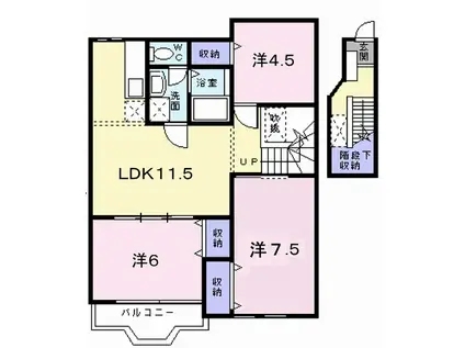 ル・クプル・プラースII(3LDK/2階)の間取り写真