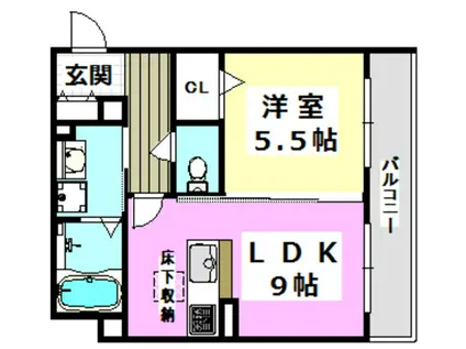 アンビエラ天王(1LDK/1階)の間取り写真