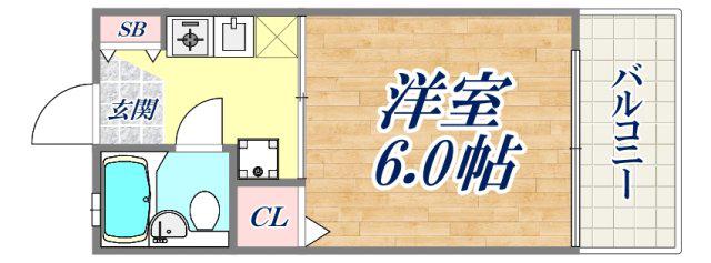 プラーフ西山(1K/2階)の間取り写真