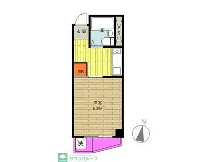 リバーサイド藤(1K/3階)の間取り写真