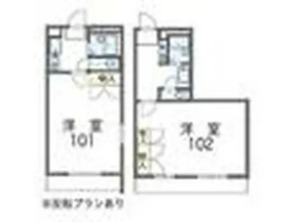 レオパレスタカダ(1K/3階)の間取り写真