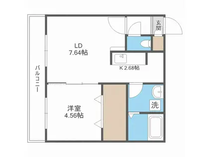 ソミューム宮の沢(1LDK/4階)の間取り写真