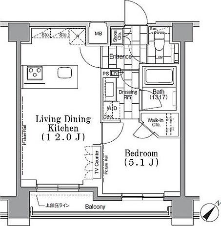 ONE ROOF FLAT TSUKISHIMA(1LDK/8階)の間取り写真