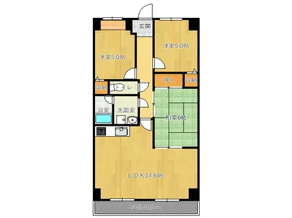 ニチゴマンションII(3LDK/3階)の間取り写真