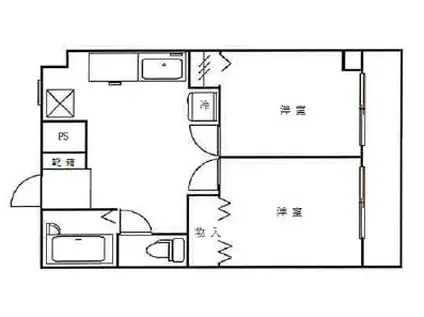 清水マンション(2DK/3階)の間取り写真