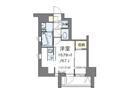 LOVIE麻布十番(ワンルーム/10階)の間取り写真