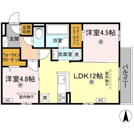 CAMPANELLA山本(2LDK/2階)の間取り写真