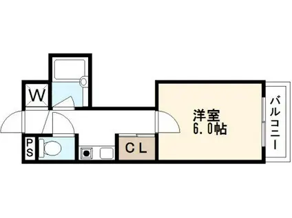 サンビュー(1K/3階)の間取り写真