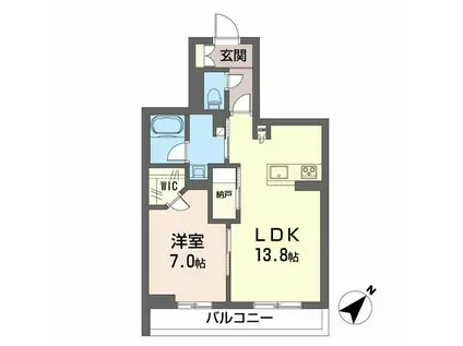 グランシャンブル(1LDK/2階)の間取り写真