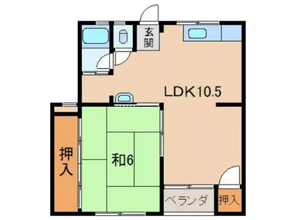 プレゼンス紀伊2(1LDK/1階)の間取り写真