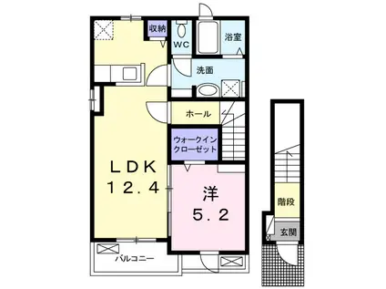 ルフレエトワールII(1LDK/2階)の間取り写真