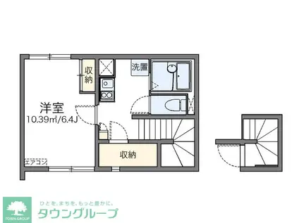 レオネクストSENSUIIV(1K/2階)の間取り写真