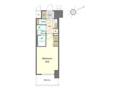 S-RESIDENCE四日市市堀木AMANTE フリーレン(1K/14階)の間取り写真