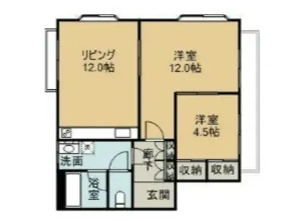 ハイツルミネ(2LDK/3階)の間取り写真