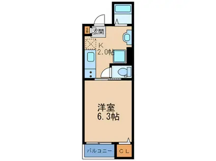 リバーサイド 天満(1K/3階)の間取り写真