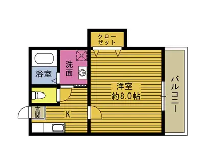 R59番館(1K/1階)の間取り写真