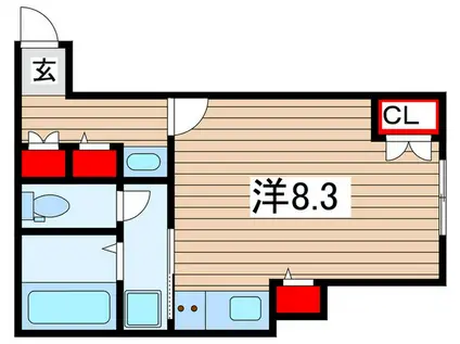 メゾン・ド・アニモ(ワンルーム/1階)の間取り写真