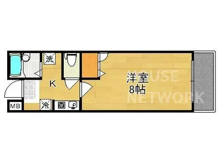 ロイヤルコート(1K/2階)の間取り写真