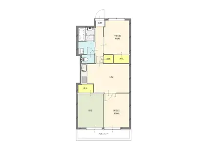 上野ハイツ(3LDK/5階)の間取り写真