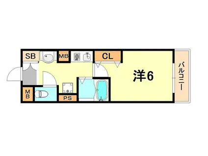 ウィズダムスクウェア(1K/10階)の間取り写真