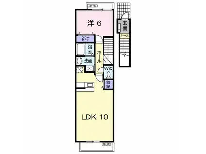 メゾン・ド・プチ・フルールI(1LDK/2階)の間取り写真