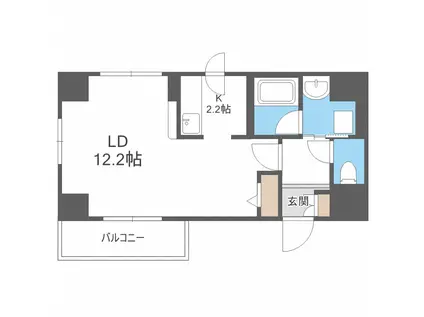 中鉱ビル(1K/5階)の間取り写真