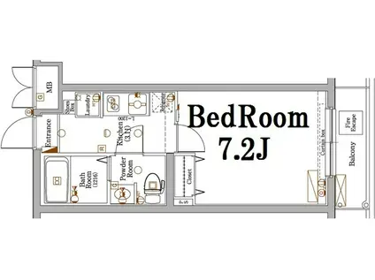 アクサス新中野(1K/3階)の間取り写真