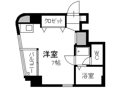 ベルトピア天神南II(ワンルーム/3階)の間取り写真