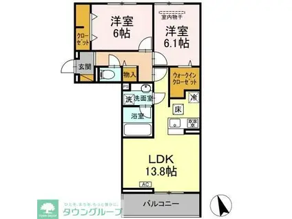 ソラーナ(2LDK/1階)の間取り写真