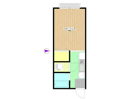 サンシティー奥秋1(1K/1階)の間取り写真