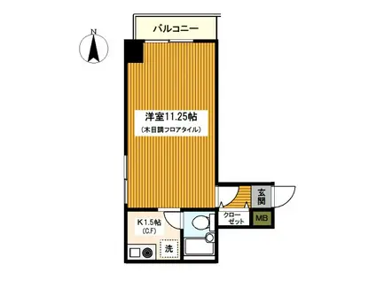 プライム横浜(1K/3階)の間取り写真