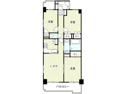 西川口並木第参サニーコート(3LDK/6階)の間取り写真