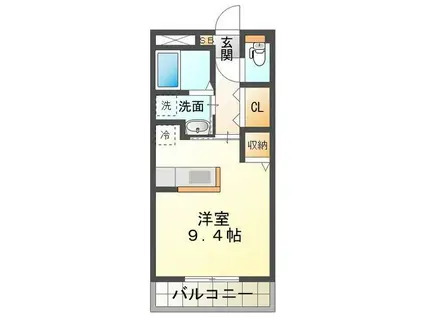 WJガーデン亀山(1K/3階)の間取り写真