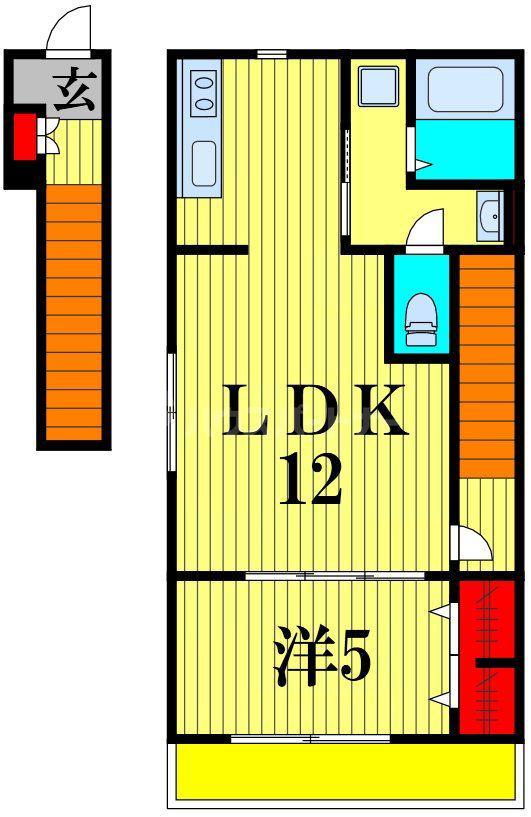 リーブルファイン柏高田(1LDK/2階)の間取り写真