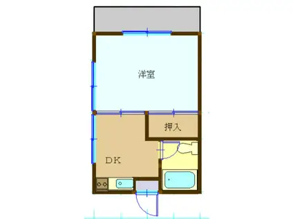 鈴木アパート(1DK/2階)の間取り写真