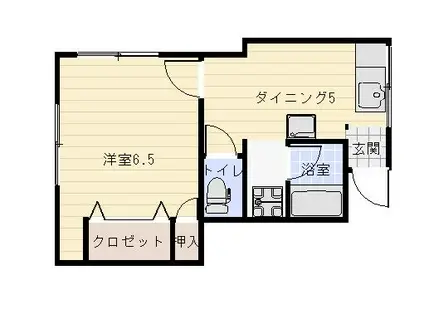 ROCCO(1DK/2階)の間取り写真