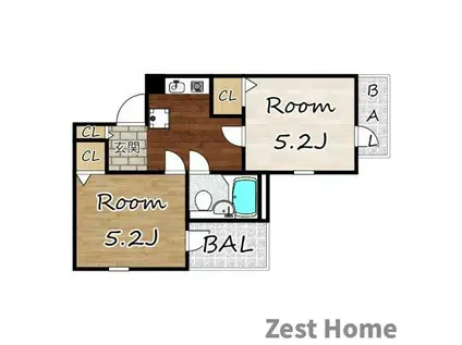 ミングルAP.花番館(2K/3階)の間取り写真