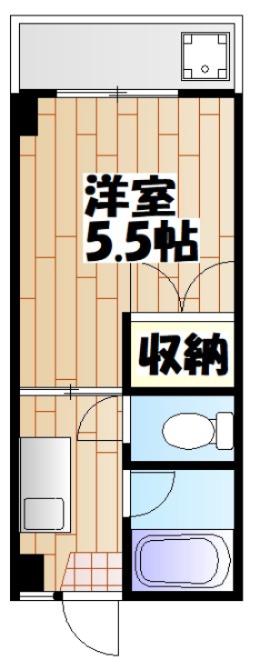 マンションかおり(1K/2階)の間取り写真