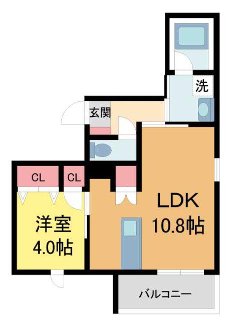 URBAN RISM COURT 西宮北口(1LDK/3階)の間取り写真