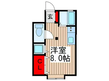 CASA25(ワンルーム/2階)の間取り写真