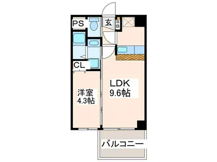 レークサイド神水(1LDK/8階)の間取り写真