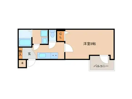 ディアンサス立花(1K/2階)の間取り写真