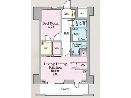 LUXENA KITASENJUII(1LDK/2階)の間取り写真
