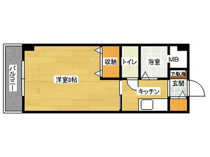 セゾン升本(1K/4階)の間取り写真