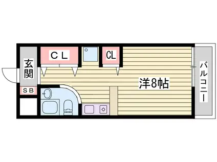 ラ・パルフェ・ド・ファシリテ(ワンルーム/2階)の間取り写真