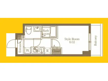 ELSTANZA大口(1K/3階)の間取り写真