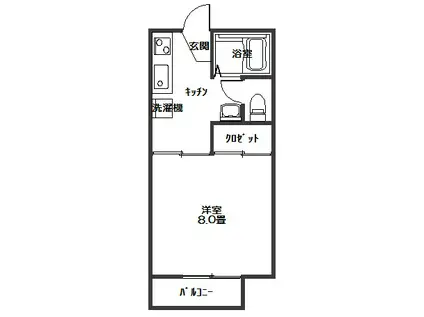 八合ハイツ(1DK/1階)の間取り写真