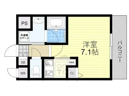 アーバンウェル茨木(1K/11階)の間取り写真