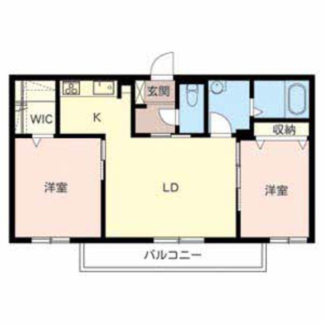 シャーメゾンカーサ(2LDK/2階)の間取り写真