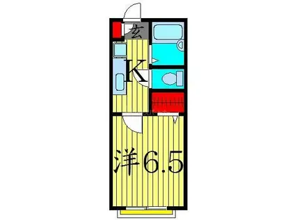 シードブライトA(1K/2階)の間取り写真